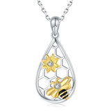 925-Sterling-Silver Honeycomb Sunflower Necklace