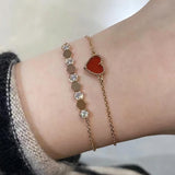 925 Silver Honeycomb Hexagon Chain Bracelet Cubic Zirconia Bee House Bangle