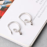 925 Silver Crystal Hook Earrings 5-10mm Round Bead Pearl Semi Mount