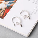 925 Silver Crystal Hook Earrings 5-10mm Round Bead Pearl Semi Mount