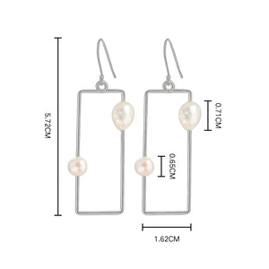 925 Silver Hook Earrings with Freshwater Pearl Drop Earrings