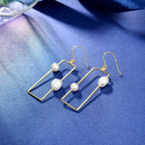 925 Silver Hook Earrings with Freshwater Pearl Drop Earrings