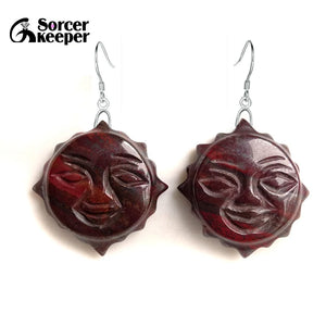 925 Silver Hooks Iron Tiger Eye Gemstone Vintage Dangle Earrings