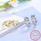 925 Silver Hoop Earring Barbed Wire Ear Cuff Clip On S925 Earrings