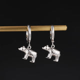 925 Sterling Silver Hoop Earring Animal Pendant Earrings