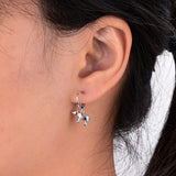 925 Sterling Silver Hoop Earring Animal Pendant Earrings
