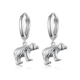 925 Sterling Silver Hoop Earring Animal Pendant Earrings