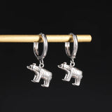 925 Sterling Silver Hoop Earring Animal Pendant Earrings