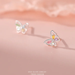 925 Silver Butterfly Dangle Hoop Earrings for Women Wedding Jewelry