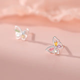 925 Silver Butterfly Dangle Hoop Earrings for Women Wedding Jewelry