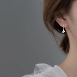 925 Silver Butterfly Zircon Hoop Earrings Women's Minimalist Jewelry