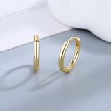 925 Silver Hoop Earrings 18K Plated Circle Women's Fine Jewelry Small Earrings