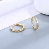 925 Silver Hoop Earrings 18K Plated Circle Women's Fine Jewelry Small Earrings