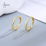 925 Silver Hoop Earrings 18K Plated Circle Women's Fine Jewelry Small Earrings