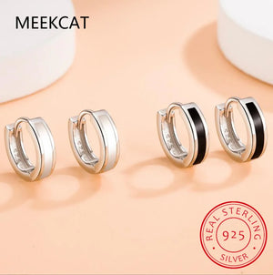 925 Silver Hoop Earrings Huggie Birthday Gift Jewelry DA1800
