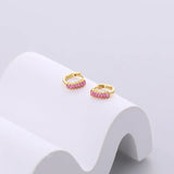 Green Zircon Hoop Earrings for Women