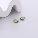 Green Zircon Hoop Earrings for Women
