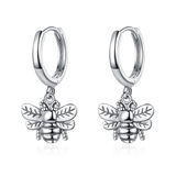 925 Silver Bee Hoop Earrings Vintage Style Drop Earring Women's Party Gift