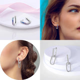 925 Silver Hoop Earrings Heart Moon Star Zircon Fine Earring Jewelry