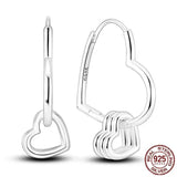 925 Silver Hoop Earrings Heart Moon Star Zircon Fine Earring Jewelry