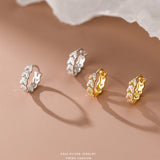 925 Sterling Silver Hoop Earrings Zircon Sleeper Girl Fine Jewelry