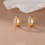925 Sterling Silver Hoop Earrings Zircon Sleeper Girl Fine Jewelry