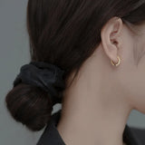 925 Silver Hoop Earrings Minimalist Weaving Geometric Twist Small Ear Jewelry