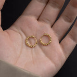 925 Silver Hoop Earrings Minimalist Weaving Geometric Twist Small Ear Jewelry