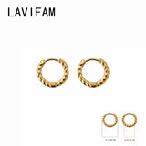 925 Silver Hoop Earrings Minimalist Weaving Geometric Twist Small Ear Jewelry