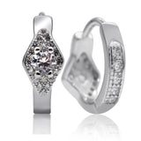925 Silver Hoop Earrings With CZ Wedding Earrings Jewelry Gift