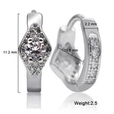925 Silver Hoop Earrings With CZ Wedding Earrings Jewelry Gift