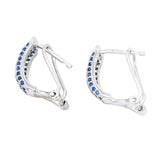 925 Silver Hoop Earrings Geometric Shape with Zircon Stones