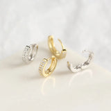 925 Silver Hoop Earrings Lab Diamond Sparkly Small Zircon Jewelry