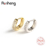 925 Silver Hoop Earrings Lab Diamond Sparkly Small Zircon Jewelry