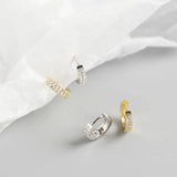 925 Silver Hoop Earrings Lab Diamond Sparkly Small Zircon Jewelry