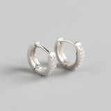 925 Silver Hoop Earrings Lab Diamond Sparkly Small Zircon Jewelry