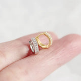 925 Silver Hoop Earrings Lab Diamond Sparkly Small Zircon Jewelry