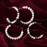 925 Silver Hoop Earrings with Freshwater Pearl