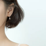 925 Silver Hoop Earrings Star Light Zircon Jewelry for Women