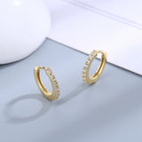 925 Silver Hoop Earrings CZ Circle Women's Jewelry