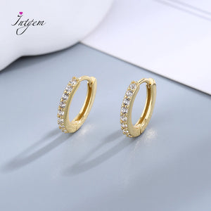 925 Silver Hoop Earrings CZ Women's Jewelry Small Circle Earrings