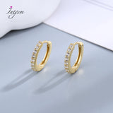 925 Silver Hoop Earrings CZ Women's Jewelry Small Circle Earrings