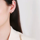 925 Silver Hoop Earrings CZ Women's Jewelry Small Circle Earrings