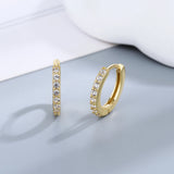 925 Silver Hoop Earrings CZ Women's Jewelry Small Circle Earrings