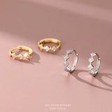 925 Silver Hoop Earrings Women Huggie Sleeper Fine Statement Jewelry
