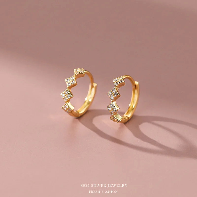 925 Silver Hoop Earrings Women Huggie Sleeper Fine Statement Jewelry