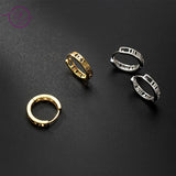 925 Silver Hoop Earrings Roman Numerals Wedding Ear Jewelry
