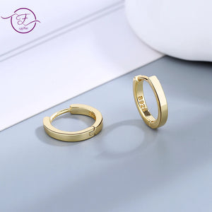 925 Silver Hoop Earrings 18k Plated Zircon Party Jewelry Gift