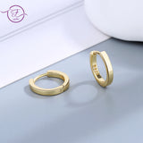 925 Silver Hoop Earrings 18k Plated Zircon Party Jewelry Gift