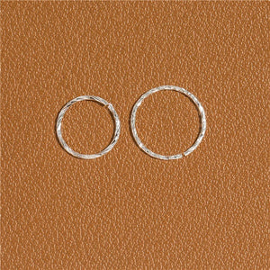 925 Sterling Silver Hoop Nose Ring Twisted Thin Piercing Earring 6mm